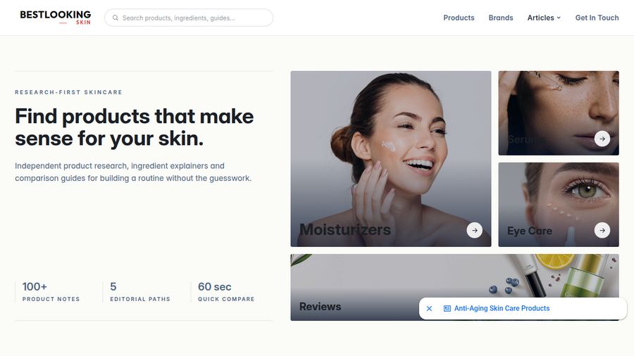 Best Looking Skin website screenshot