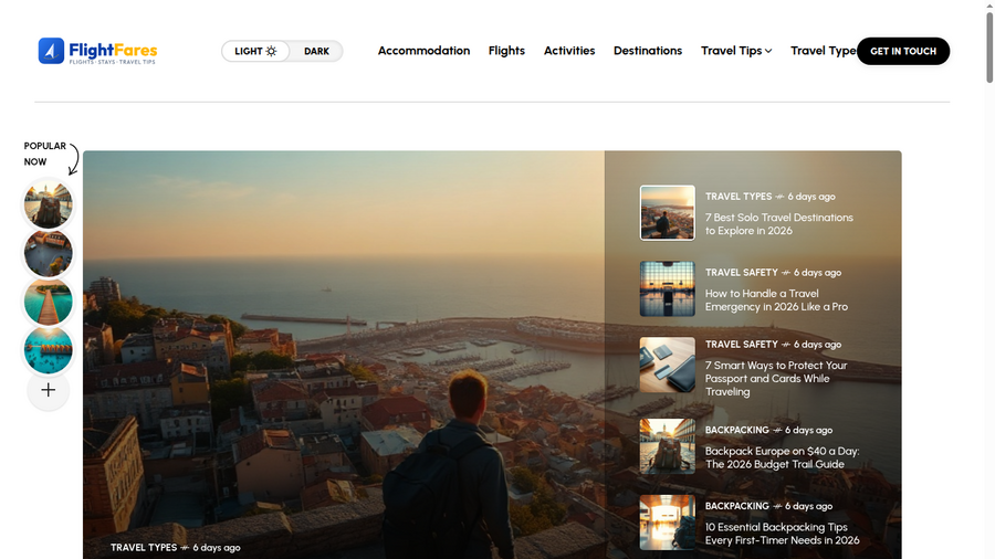 Flightfares website preview